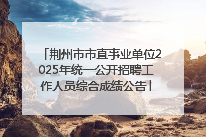 荆州市市直事业单位2025年统一公开招聘工作人员综合成绩公告