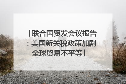联合国贸发会议报告：美国新关税政策加剧全球贸易不平等
