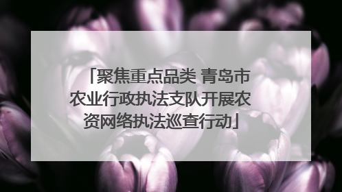 聚焦重点品类 青岛市农业行政执法支队开展农资网络执法巡查行动