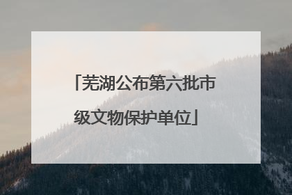 芜湖公布第六批市级文物保护单位