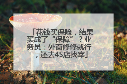花钱买保险，结果买成了“保障”？业务员：外面修修就行，还去4S店找宰