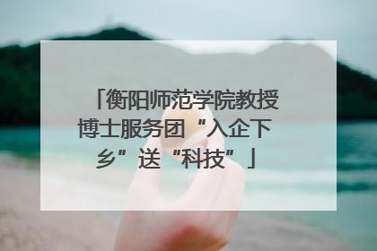衡阳师范学院教授博士服务团“入企下乡”送“科技”