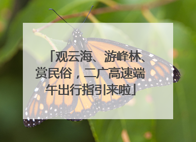 观云海、游峰林、赏民俗，二广高速端午出行指引来啦