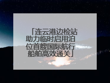连云港边检站助力临时启用泊位首艘国际航行船舶高效通关