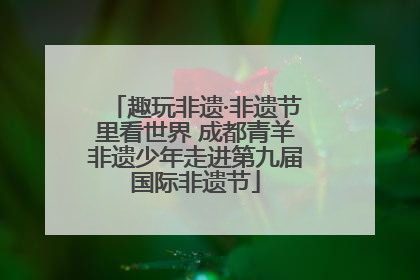 趣玩非遗·非遗节里看世界 成都青羊非遗少年走进第九届国际非遗节