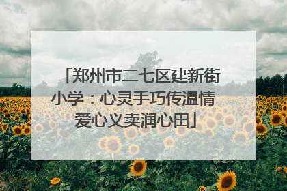 郑州市二七区建新街小学：心灵手巧传温情 爱心义卖润心田