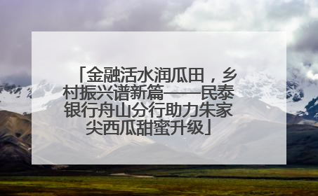 金融活水润瓜田，乡村振兴谱新篇——民泰银行舟山分行助力朱家尖西瓜甜蜜升级