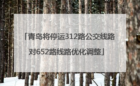 青岛将停运312路公交线路 对652路线路优化调整