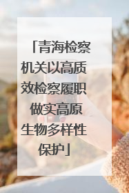 青海检察机关以高质效检察履职 做实高原生物多样性保护