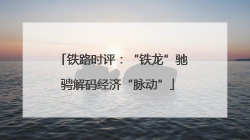 铁路时评：“铁龙”驰骋解码经济“脉动”