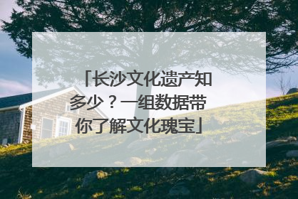 长沙文化遗产知多少？一组数据带你了解文化瑰宝