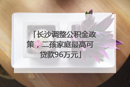 长沙调整公积金政策，二孩家庭最高可贷款96万元