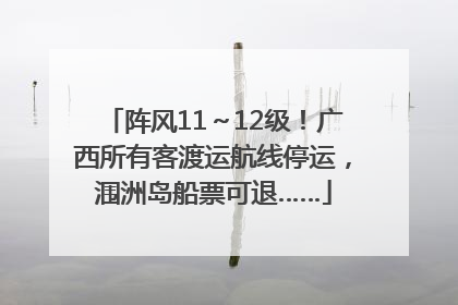 阵风11～12级！广西所有客渡运航线停运，涠洲岛船票可退……