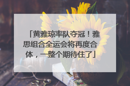 黄雅琼率队夺冠！雅思组合全运会将再度合体，一整个期待住了