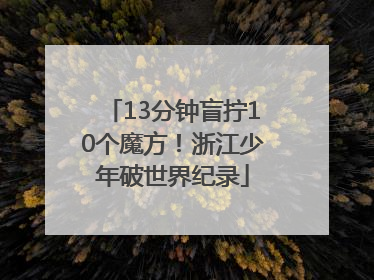13分钟盲拧10个魔方！浙江少年破世界纪录