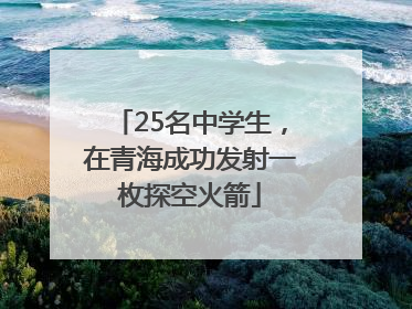 25名中学生，在青海成功发射一枚探空火箭