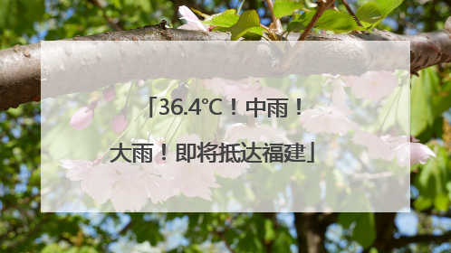 36.4℃！中雨！大雨！即将抵达福建