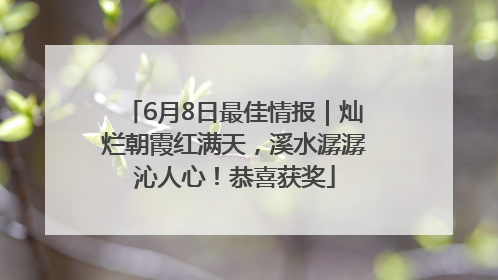 6月8日最佳情报｜灿烂朝霞红满天，溪水潺潺沁人心！恭喜获奖